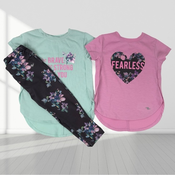 3👚/$15 Athletic Works Outfit for little girl tshirt & floral leggings 2T - Picture 11 of 12